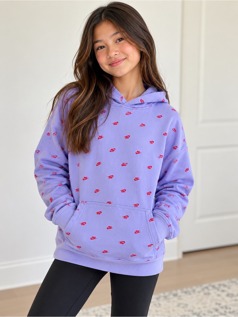 Nike Girls’ Lavender Hoodie – Kids XL